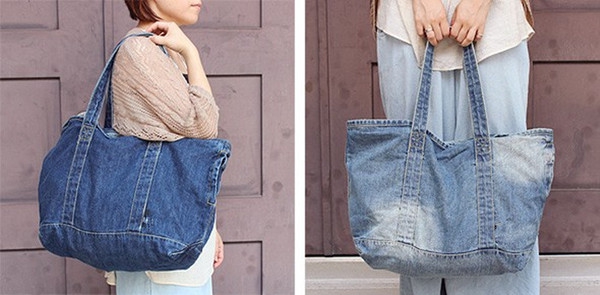 Дамска дънкова чанта за през рамо - два деним модела - за ежедневие и пътуване