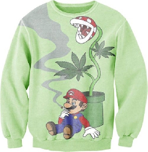 Зелена блуза с анимационен герой Супер Марио
