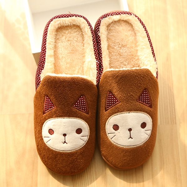 Домашни дамски чехли с коте - различни цветове