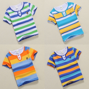 Детски памучни тениски раирани пет модела.