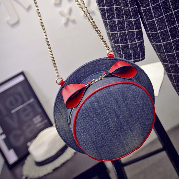 Интересна дамска чанта в син цвят тип шапка - 2 модела