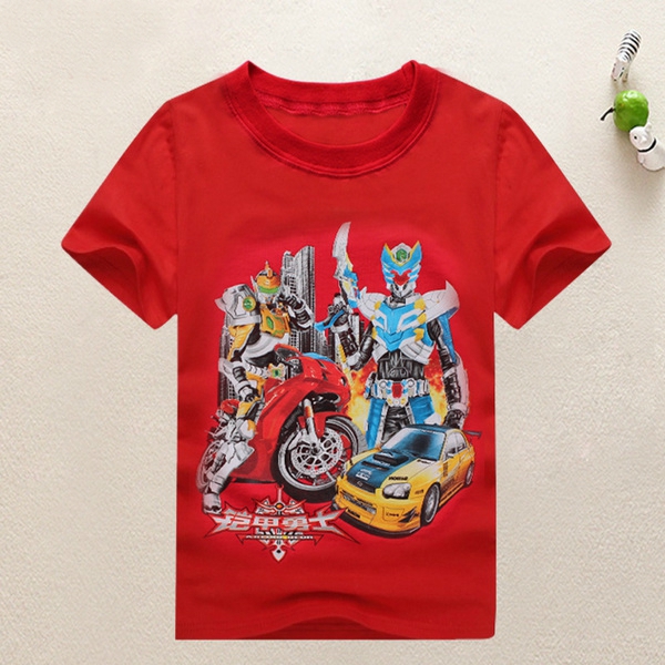 Детски тениски за момчета   в пет цвята с забавен принт.