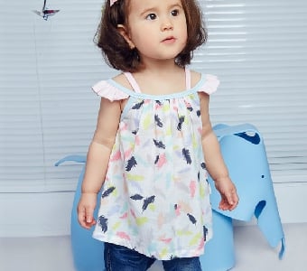 Цветна бебешка туника за момичета - 1 модела