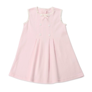 Бебешки рокли за момичета с копчета в розов и син цвят - 2 модела