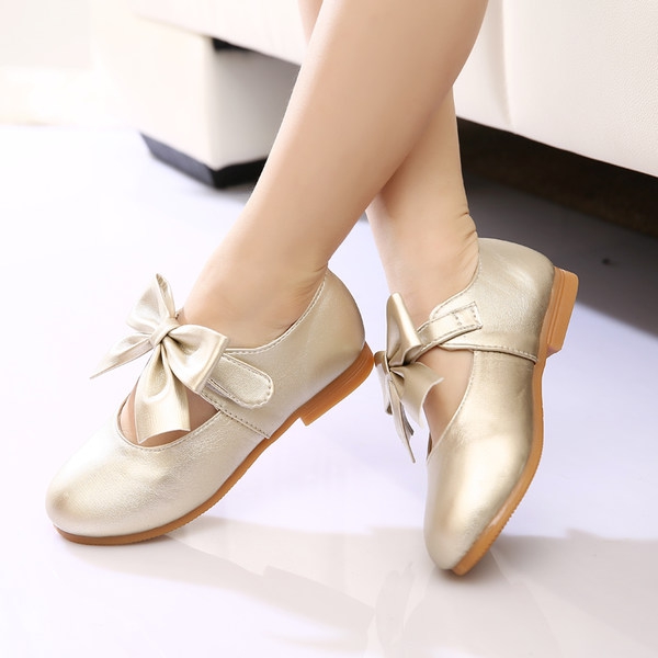 Детски обувки за момичета с дантелка - пролетни, летни и есенни - лилави, розови, златисти от изкуствена кожа