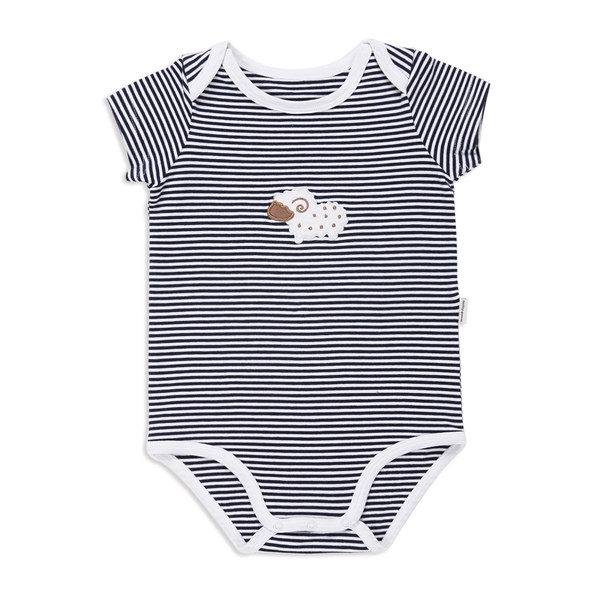 Боди за бебета с къс ръкав на райета в 3 различни цветови комбинации - подходящо за момичета и момчета