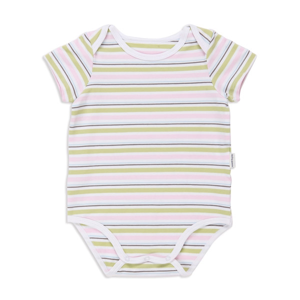 Боди за бебета с къс ръкав на райета в 3 различни цветови комбинации - подходящо за момичета и момчета