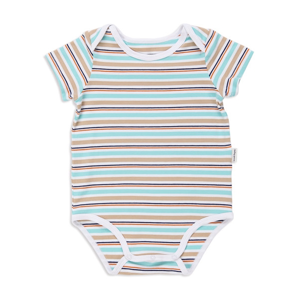 Боди за бебета с къс ръкав на райета в 3 различни цветови комбинации - подходящо за момичета и момчета