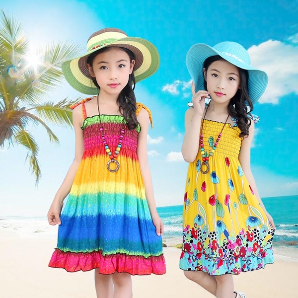 Πολύχρωμα φορέματα παραλία για τα παιδιά