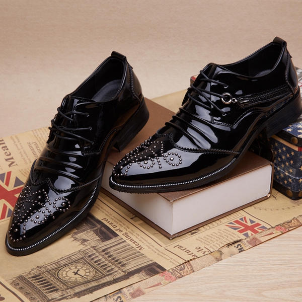 Мъжки бизнес официални обувки - лачени