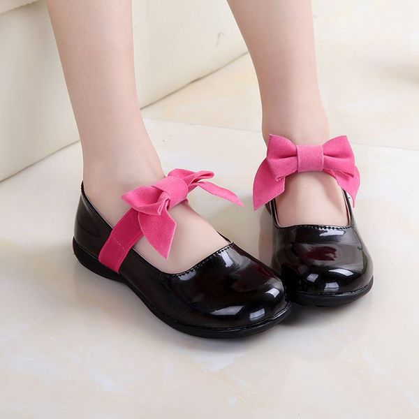 Детски лачени обувки за момичета - златисти, лилави, червени, черни 