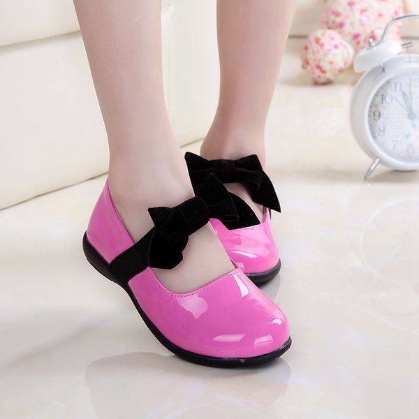 Детски лачени обувки за момичета - златисти, лилави, червени, черни 