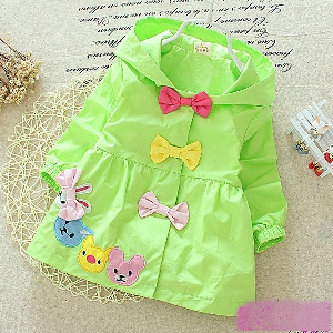 Παιδικό μπουφάν φόρεμα για τα κορίτσια - σε κίτρινο, πράσινο και ροζ χρώμα