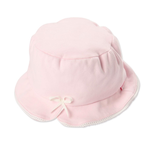 Детски шапки за момичета с панделка - син,розов и бял цвят с череши