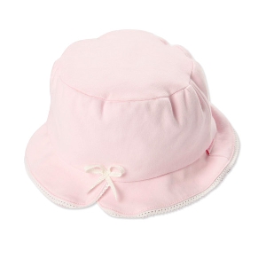 Детски шапки за момичета с панделка - син,розов и бял цвят с череши