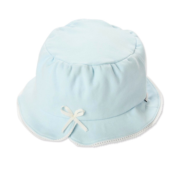 Детски шапки за момичета с панделка - син,розов и бял цвят с череши