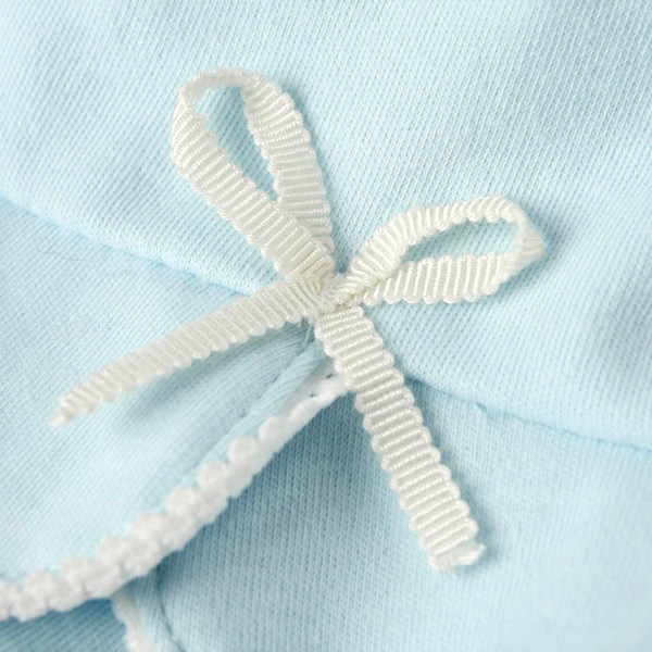 Детски шапки за момичета с панделка - син,розов и бял цвят с череши