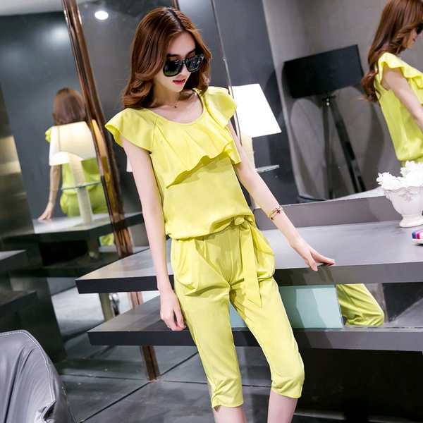 Дамски летен 3/4 гащеризон: розов, черен, оранжев, жълт, син