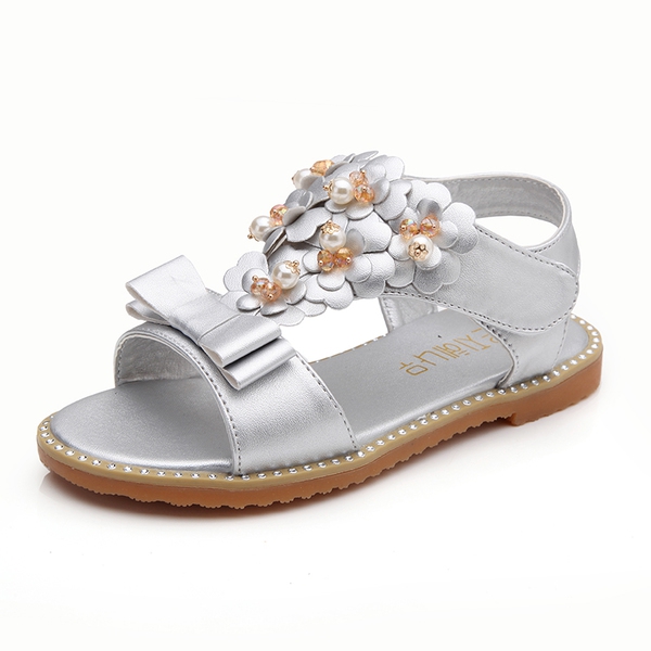σανδάλια για παιδιά με μαργαριτάρι λουλούδια για τα κορίτσια - τρία μοντέλα καλοκαίρι - ροζ, ασημί και καφέ