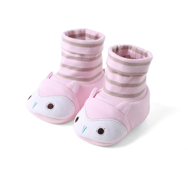 Бебешки пантофи за момчета и момичета в син,розов и кафяв цвят - бухалче