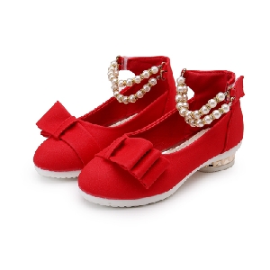 Детски летни сандали с кристали - подходящи за момичета - черни и червени
