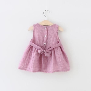 Бебешка лилава рокля с презрамки 