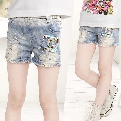 Къси дънкови панталони за момичета -2 модела.