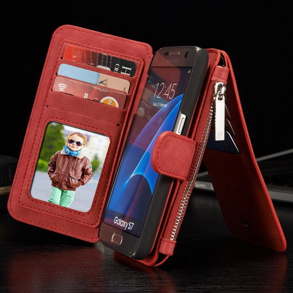 Кожен портфейл - калъфче с магнит за документи подходящ да се добави и телефон Samsung Galaxy 7S и Samsung Galaxy 7S Edge