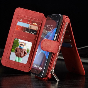 Кожен портфейл - калъфче с магнит за документи подходящ да се добави и телефон Samsung Galaxy 7S и Samsung Galaxy 7S Edge