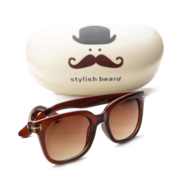 Детски слънчеви и защитни очила за момчета и момичета с калъф - модели леопард, цвят бял, кафяв, черен