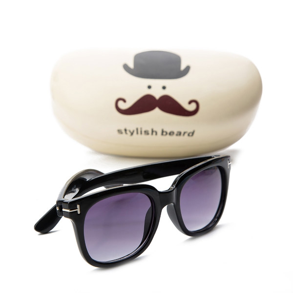 Детски слънчеви и защитни очила за момчета и момичета с калъф - модели леопард, цвят бял, кафяв, черен