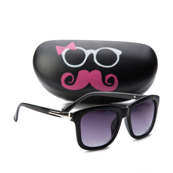 Детски слънчеви и защитни очила за момчета и момичета с калъф - модели леопард, цвят бял, кафяв, черен