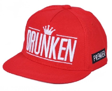 Детски летни шапки с козирка - Drunken - за момичета и момчета - червени, черни, бели