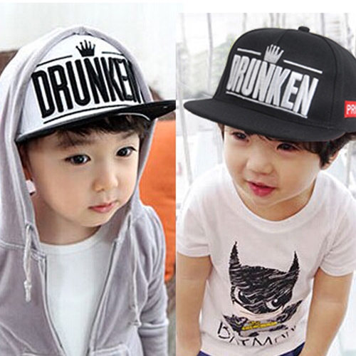 Детски летни шапки с козирка - Drunken - за момичета и момчета - червени, черни, бели