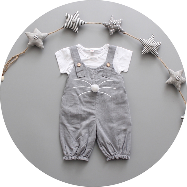 Бебешки гащеризон и тениска с къс ръкав