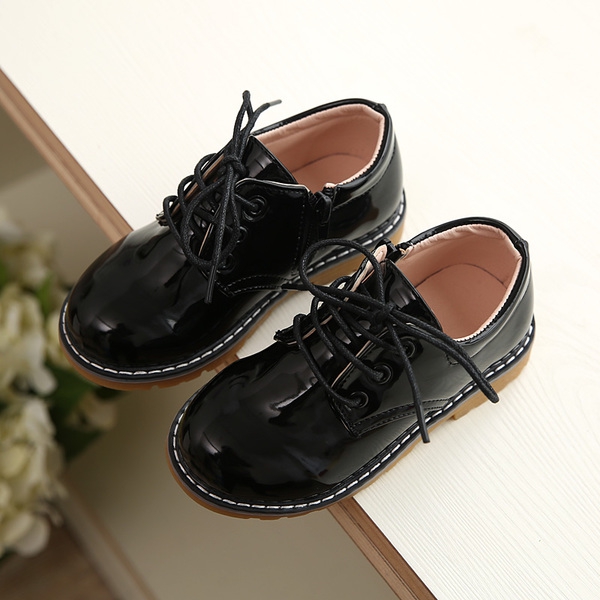 Детски ежедневни обувки за момичета - 3 модела - черни, жълти, цикламени с материал от изкуствена кожа