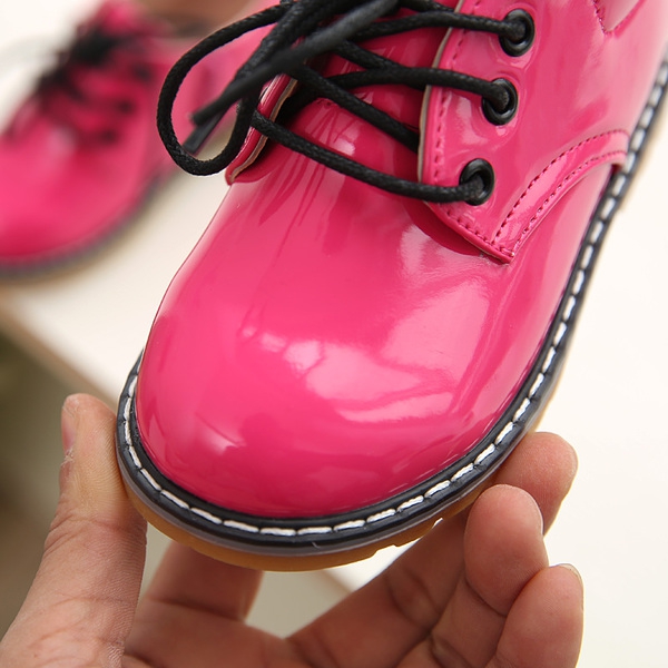 Детски ежедневни обувки за момичета - 3 модела - черни, жълти, цикламени с материал от изкуствена кожа