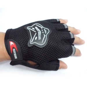 Спортни спортни ръкавици за колоездене - подходящи за мъже и жени - черни и сини, дължина 14 см, ширина 11.5 см 