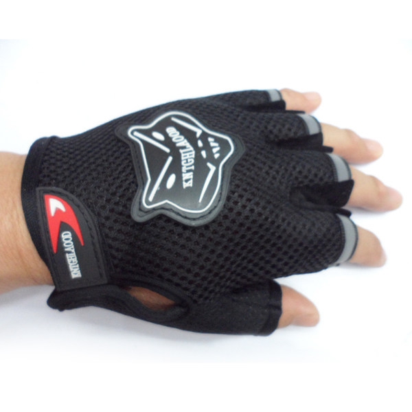 Спортни спортни ръкавици за колоездене - подходящи за мъже и жени - черни и сини, дължина 14 см, ширина 11.5 см 