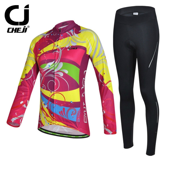 Дамски спортен комплект за колоездене с дълъг ръкав - 3 модела