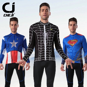 Мъжки спортни комплекти с къси ръкави за колоездене на Супермен,Капитан Америка и Спайдърмен 
