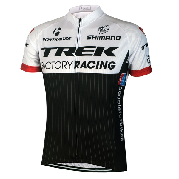 Ανδρικό αθλητικό σετ ποδηλασίας σε μαύρο και άσπρο Trek - κοντά μανίκια και σορτς