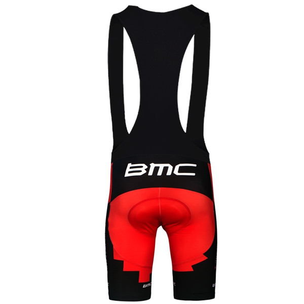 Мъжки спортни екипи за колоездене BMC - червено-черен цял модел с презрамки