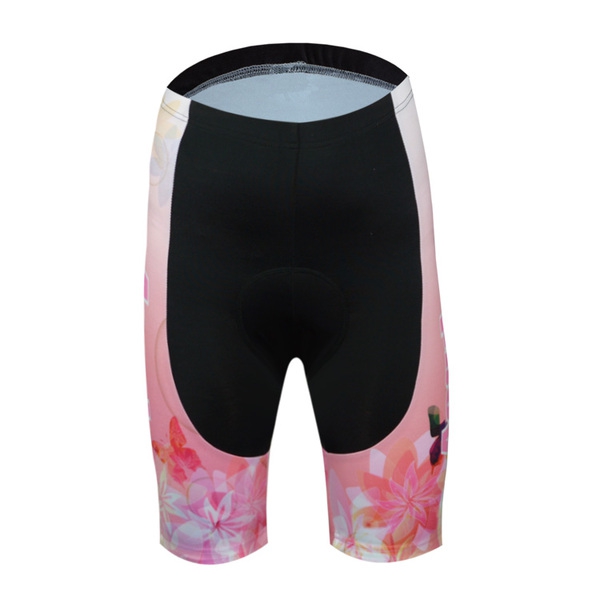 Спортен дамски екип за колоездене розово с бяло