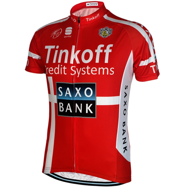 Ανδρικό σπορ σετ ποδηλασίας με κοντό μανίκι - Tinkoff Saxo