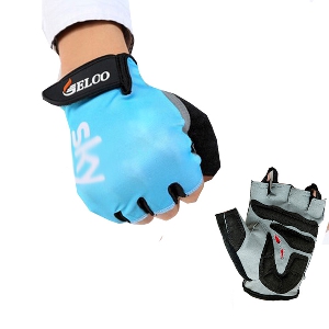 Мъжки ръкавици за колоездене син и черен цвят
