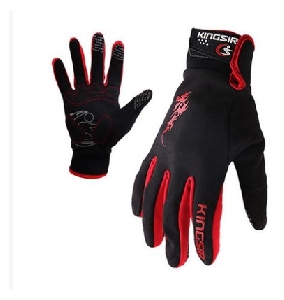 Мъжки спортни ръкавици за колоездене Kingsir-червен,син и черен цвят