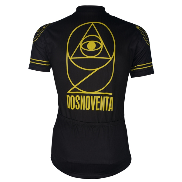 Черен спортен мъжки екип за колоездене с къси ръкави и панталони