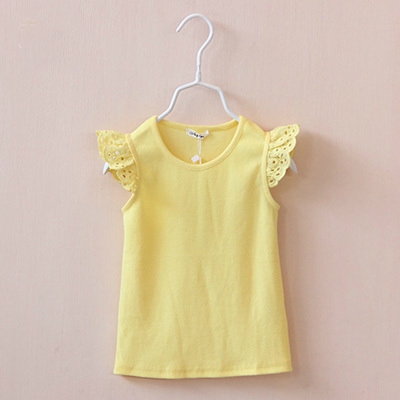 Детски тениски за момичета с дантелени ръкави-5 цвята.