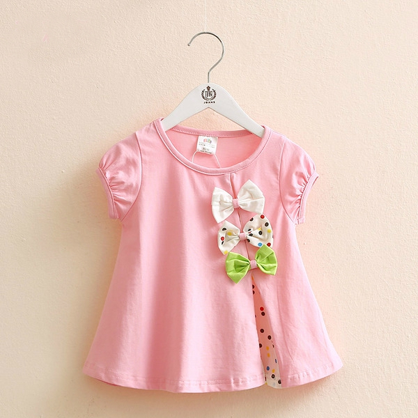 Детски разкроени тениски за момичета в осем топли цвята.